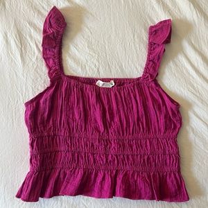 Kirious Los Angeles Pink Ruffle Tank-top